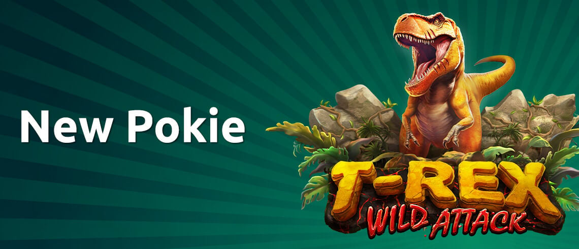 Yellow T-Rex from the new pokie at Play Croco Casino - T-rex wild attack